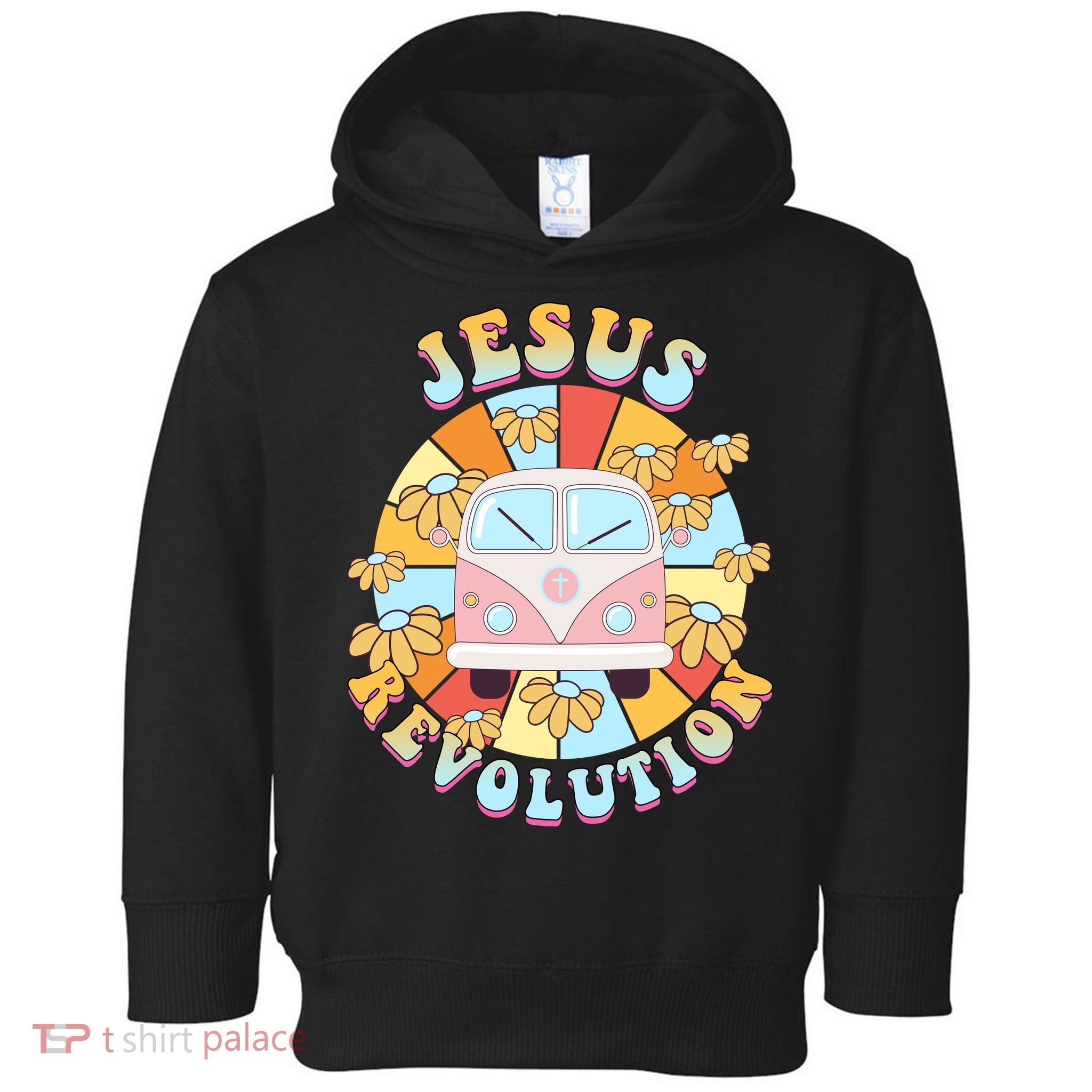 Jesus Revolution Retro Floral Hippie Toddler Hoodie