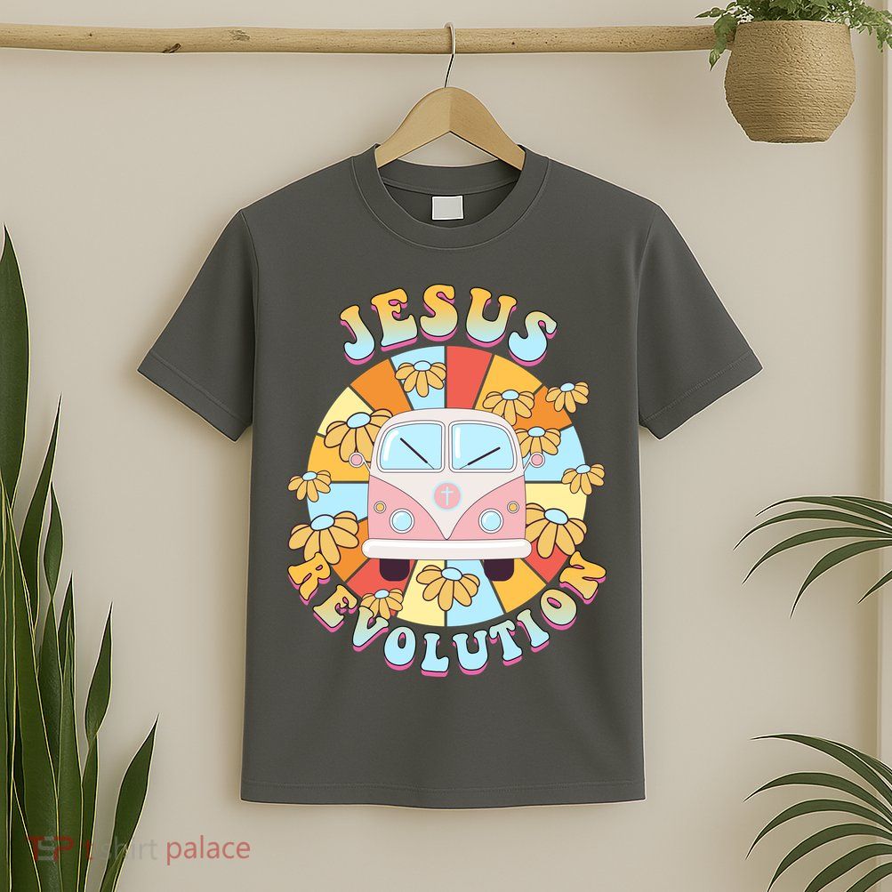 Jesus Revolution Retro Floral Hippie T-Shirt