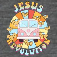 Jesus Revolution Retro Floral Hippie Button