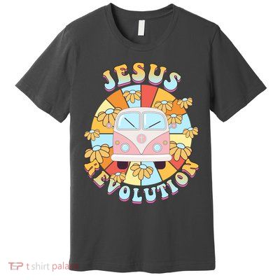 Jesus Revolution Retro Floral Hippie Premium T-Shirt