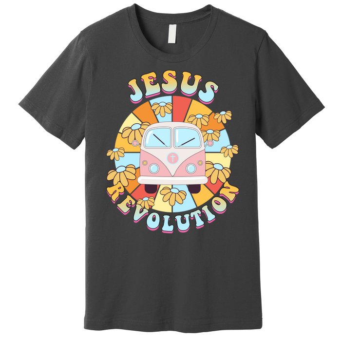 Jesus Revolution Retro Floral Hippie Premium T-Shirt