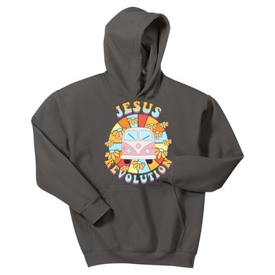 Jesus Revolution Retro Floral Hippie Kids Hoodie