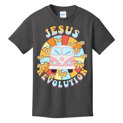 Jesus Revolution Retro Floral Hippie Kids T-Shirt