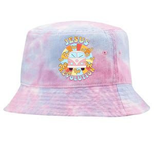 Jesus Revolution Retro Floral Hippie Tie-Dyed Bucket Hat