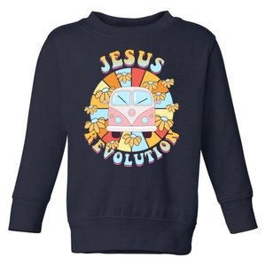 Jesus Revolution Retro Floral Hippie Toddler Sweatshirt