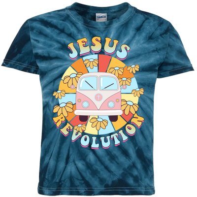 Jesus Revolution Retro Floral Hippie Kids Tie-Dye T-Shirt