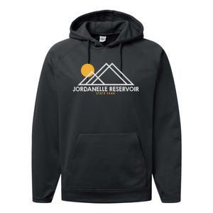 Jordanelle Reservoir State Park Utah Outline Ut Performance Fleece Hoodie