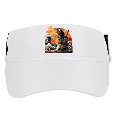 Japanese Retro Samurai Cat The Great Wave By Hokusai Adult Drive Performance Visor