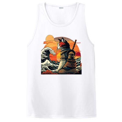 Japanese Retro Samurai Cat The Great Wave By Hokusai PosiCharge Competitor Tank