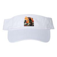 Japanese Retro Samurai Cat The Great Wave By Hokusai Valucap Bio-Washed Visor