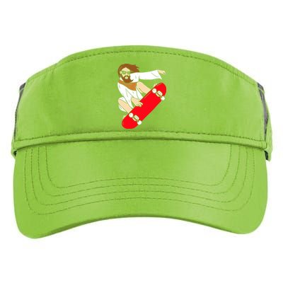 Jesus Riding Skateboard Adult Drive Performance Visor