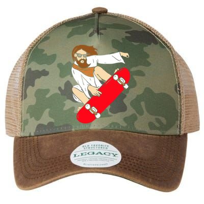 Jesus Riding Skateboard Legacy Tie Dye Trucker Hat