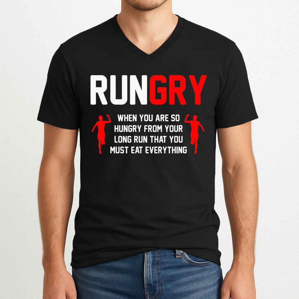 Just Run Tee XC Runner Cross Country Runners Training V-Neck T-Shirt