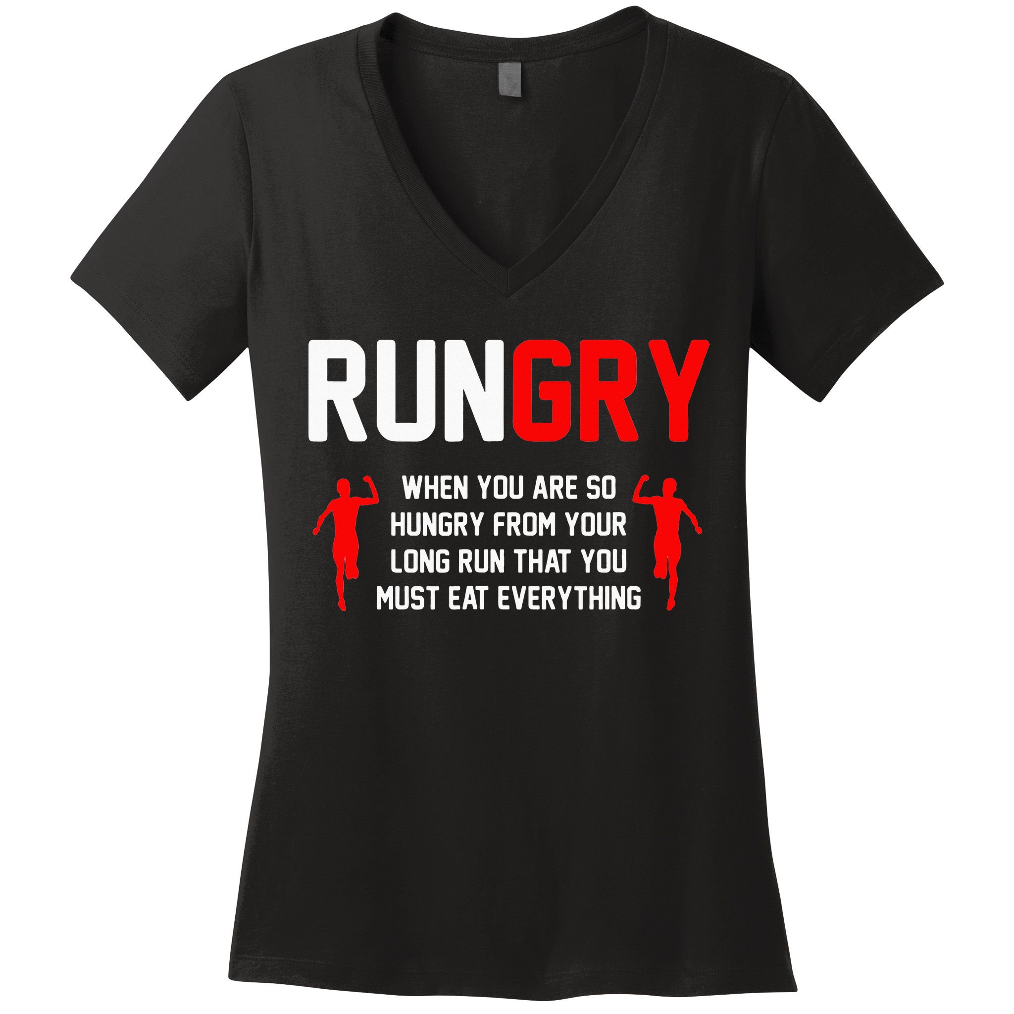 Just Run Tee XC Runner Cross Country Runners Training Women's V-Neck T-Shirt