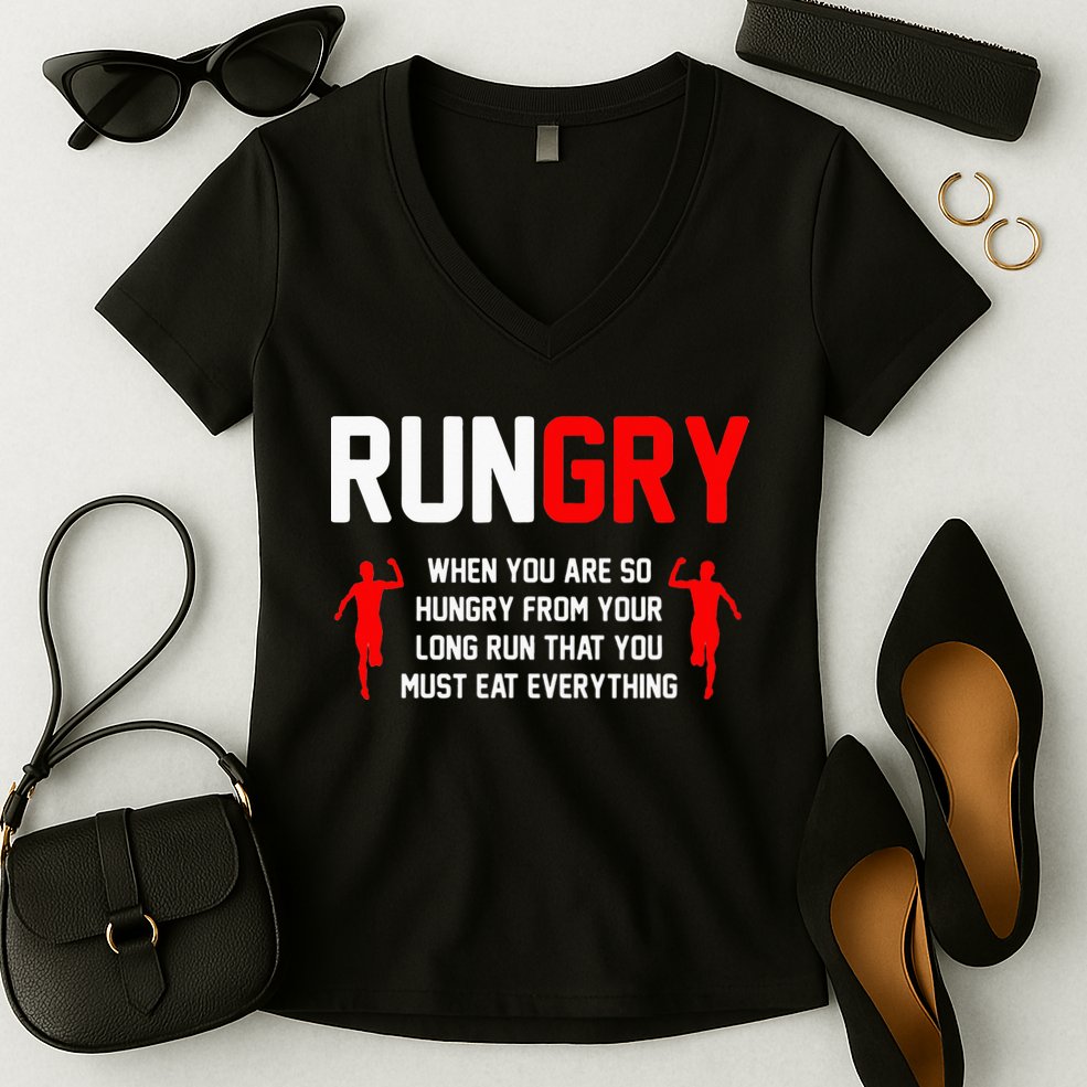 Just Run Tee XC Runner Cross Country Runners Training Women's V-Neck T-Shirt