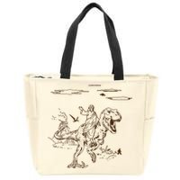 Jesus Riding TRex Dinosaur Zip Tote Bag