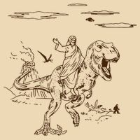Jesus Riding TRex Dinosaur Zip Tote Bag