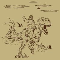 Jesus Riding TRex Dinosaur Cooling Performance Crew T-Shirt