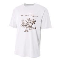Jesus Riding TRex Dinosaur Youth Performance Sprint T-Shirt