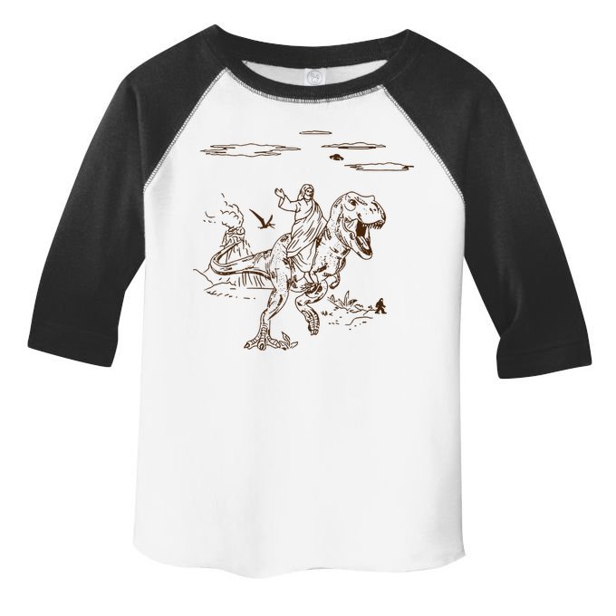 Jesus Riding TRex Dinosaur Toddler Fine Jersey T-Shirt