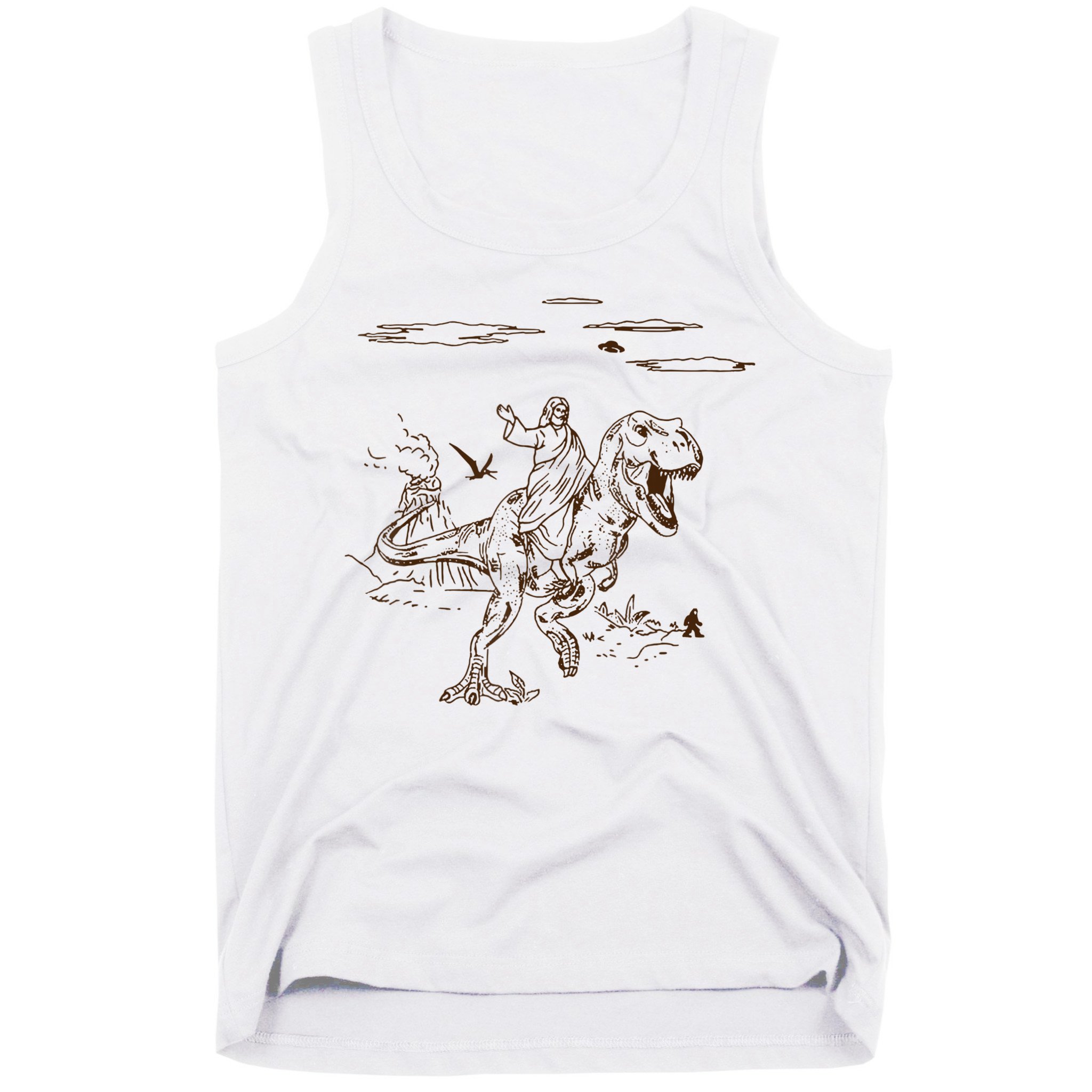 Jesus Riding TRex Dinosaur Tank Top