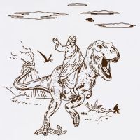 Jesus Riding TRex Dinosaur Golf Towel