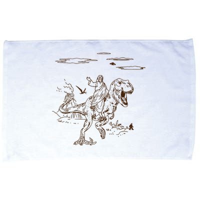 Jesus Riding TRex Dinosaur Microfiber Hand Towel