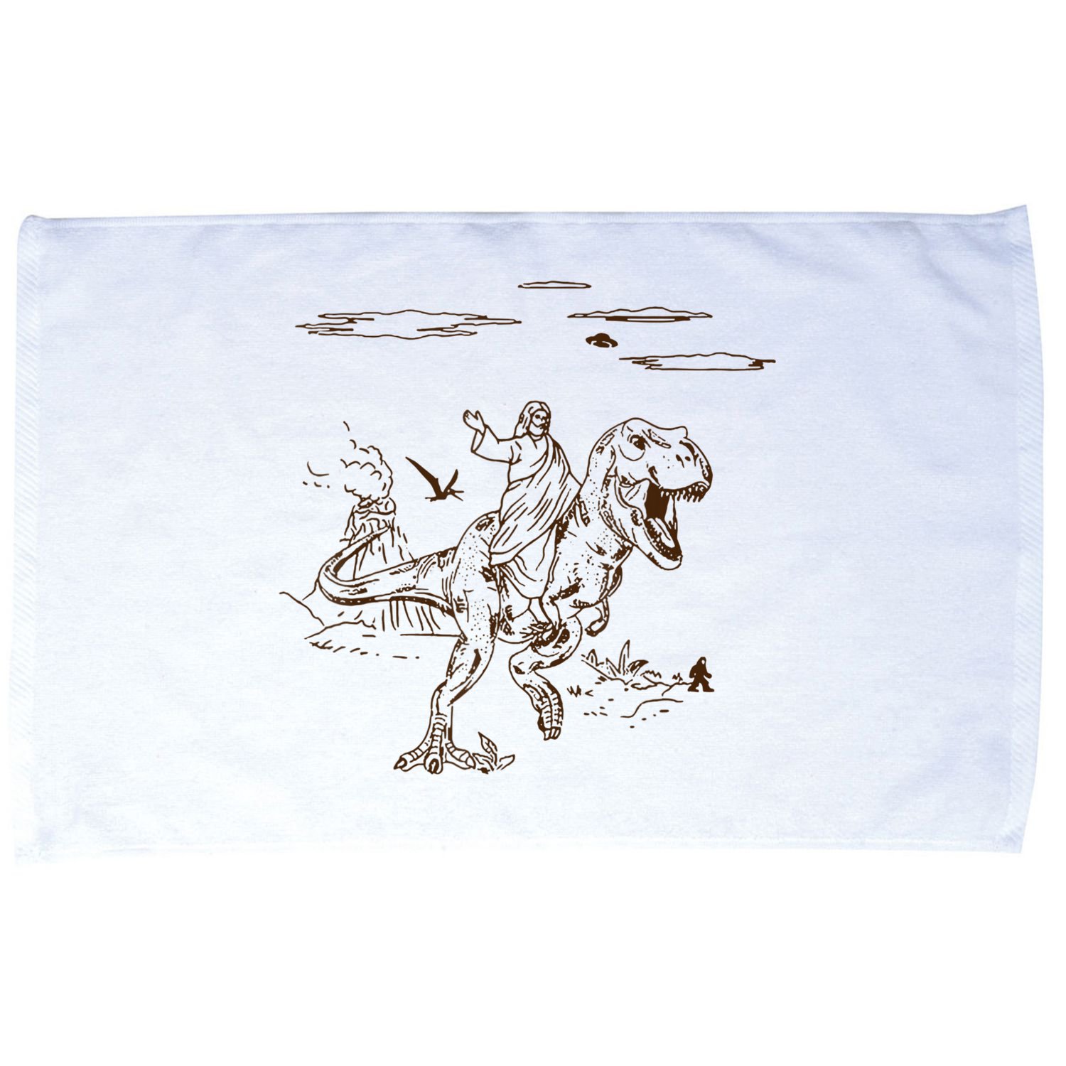 Jesus Riding TRex Dinosaur Microfiber Hand Towel