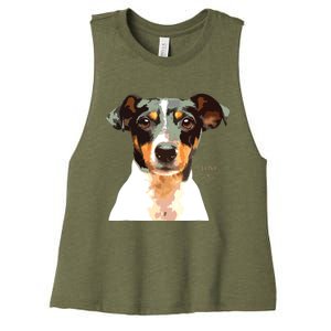 Jack Russell Terrier Shirts Mom Dad Women Men Kids Love Dog Women's Racerback Cropped Tank