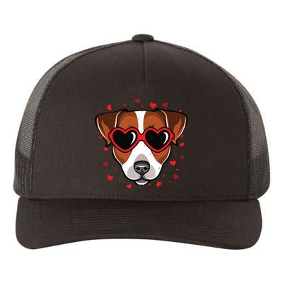 Jack Russell Terrier Valentine Cute Dog Lovers Yupoong Adult 5-Panel Trucker Hat