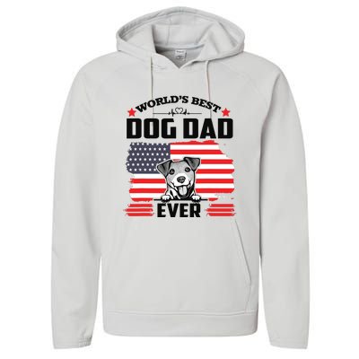 Jack Russell Terrier Worlds Best Dog Dad Ever Fathers Day Performance Fleece Hoodie