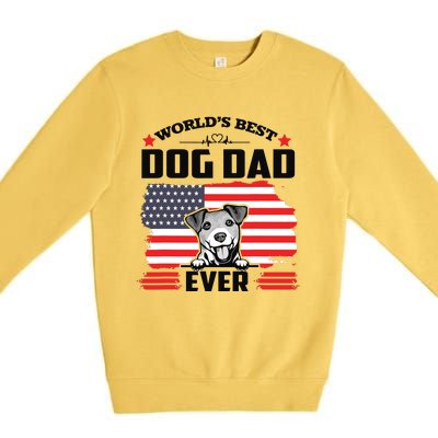 Jack Russell Terrier Worlds Best Dog Dad Ever Fathers Day Premium Crewneck Sweatshirt