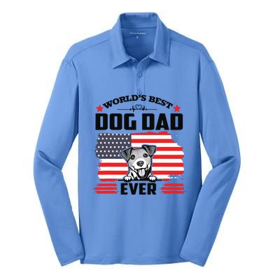 Jack Russell Terrier Worlds Best Dog Dad Ever Fathers Day Silk Touch Performance Long Sleeve Polo