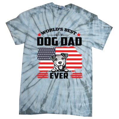 Jack Russell Terrier Worlds Best Dog Dad Ever Fathers Day Tie-Dye T-Shirt