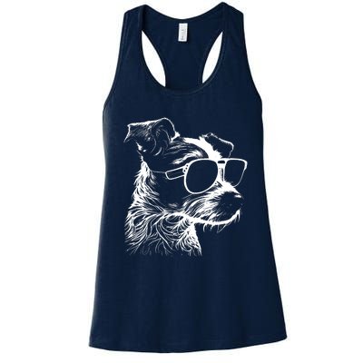 Jack Russell Terrier Walking Sunglasses Dogs Owner Women's Racerback Tank