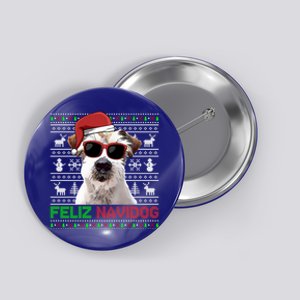 Jack Russell Terrier Dog Feliz Navidog Funny Christmas Funny Gift Button