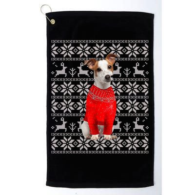 Jack Russell Terrier Ugly Sweater Christmas Meaningful Gift Funny Dog Gift Golf Towel