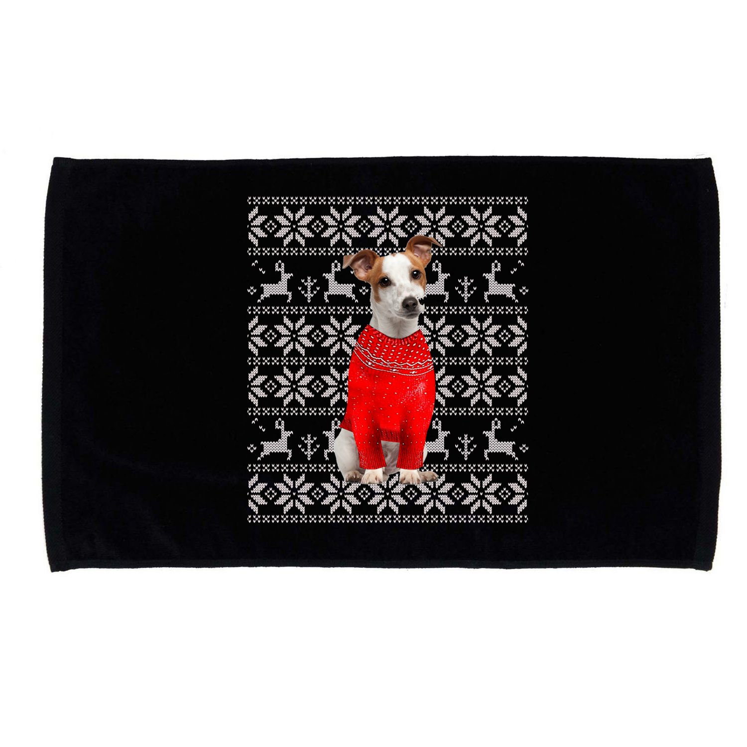 Jack Russell Terrier Ugly Sweater Christmas Meaningful Gift Funny Dog Gift Microfiber Hand Towel