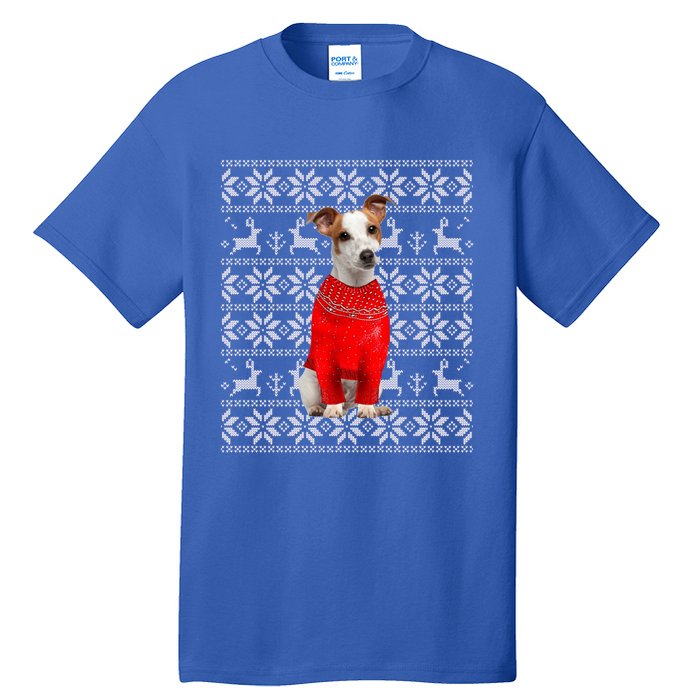 Jack Russell Terrier Ugly Sweater Christmas Meaningful Gift Funny Dog Gift Tall T-Shirt