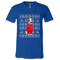 Jack Russell Terrier Ugly Sweater Christmas Meaningful Gift Funny Dog Gift V-Neck T-Shirt