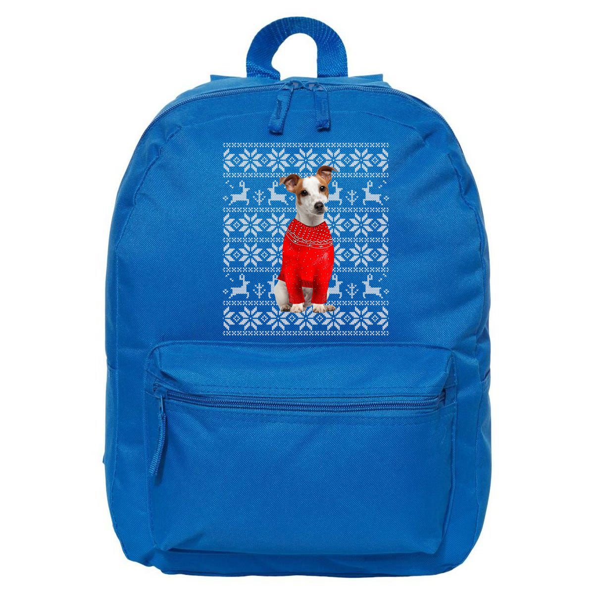 Jack Russell Terrier Ugly Sweater Christmas Meaningful Gift Funny Dog Gift 16 in Basic Backpack