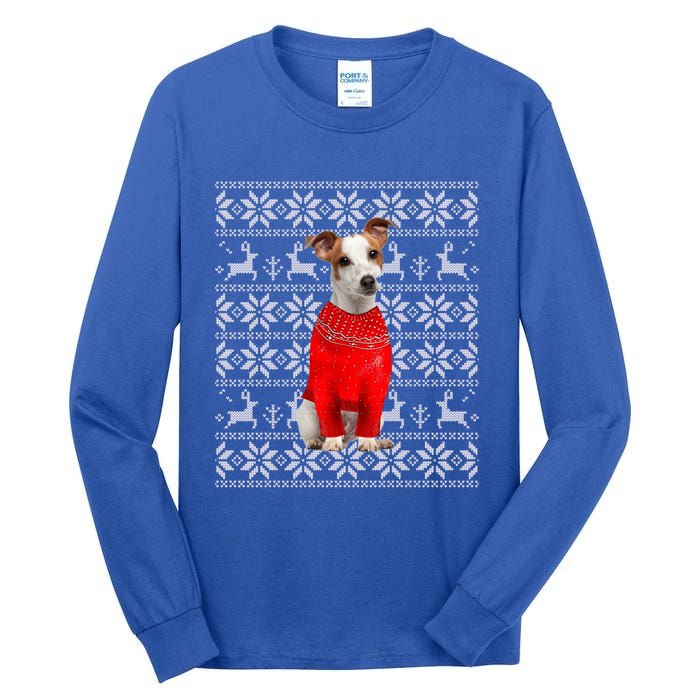 Jack Russell Terrier Ugly Sweater Christmas Meaningful Gift Funny Dog Gift Tall Long Sleeve T-Shirt