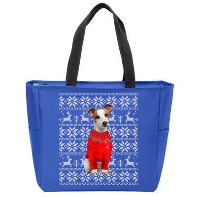 Jack Russell Terrier Ugly Sweater Christmas Meaningful Gift Funny Dog Gift Zip Tote Bag