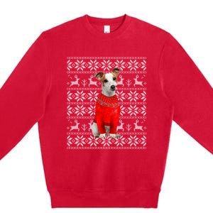 Jack Russell Terrier Ugly Sweater Christmas Meaningful Gift Funny Dog Gift Premium Crewneck Sweatshirt