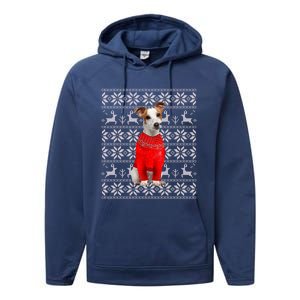 Jack Russell Terrier Ugly Sweater Christmas Meaningful Gift Funny Dog Gift Performance Fleece Hoodie