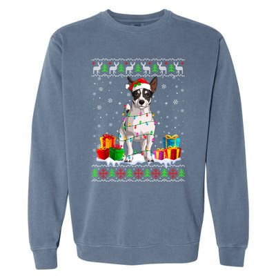 Jack Russell Terrier Dog Ugly Christmas Santa Hat Xmas Dog Gift Garment-Dyed Sweatshirt