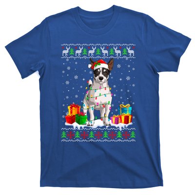 Jack Russell Terrier Dog Ugly Christmas Santa Hat Xmas Dog Gift T-Shirt