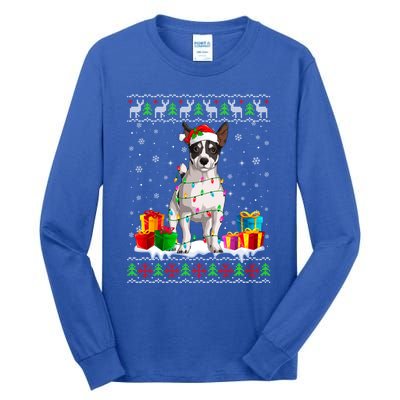 Jack Russell Terrier Dog Ugly Christmas Santa Hat Xmas Dog Gift Tall Long Sleeve T-Shirt