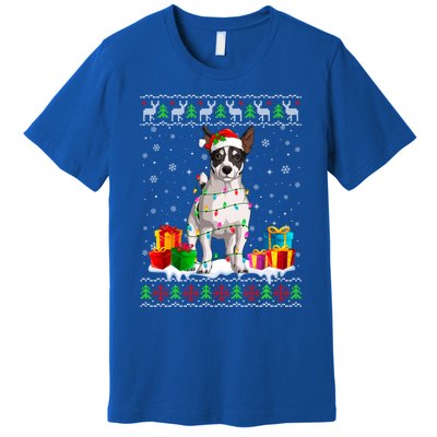 Jack Russell Terrier Dog Ugly Christmas Santa Hat Xmas Dog Gift Premium T-Shirt