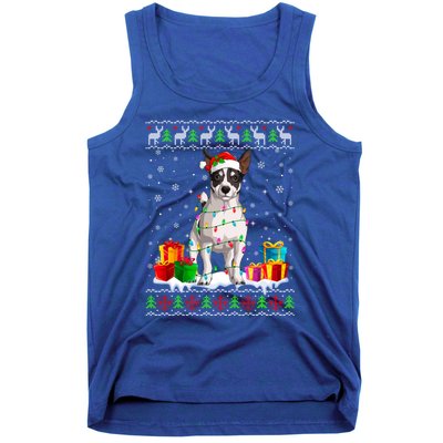 Jack Russell Terrier Dog Ugly Christmas Santa Hat Xmas Dog Gift Tank Top